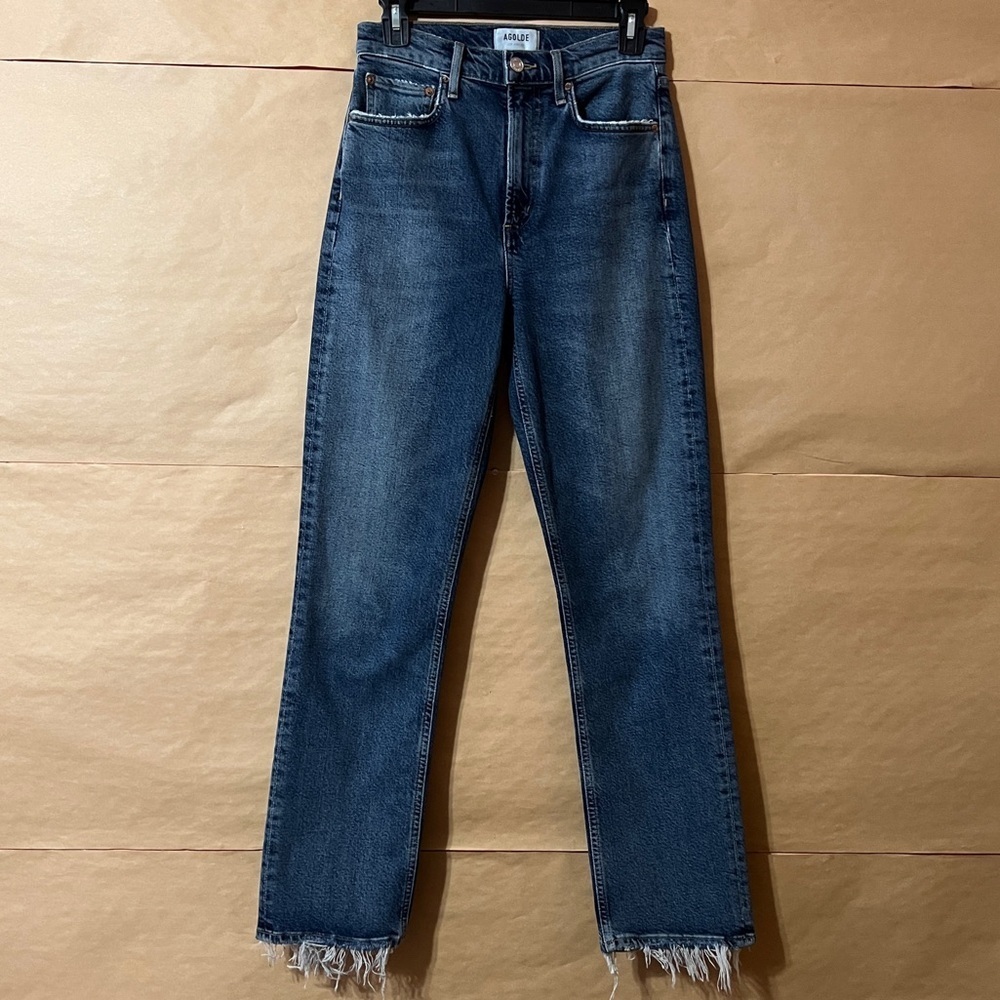 Agolde High Rise Jeans in Dark Blue